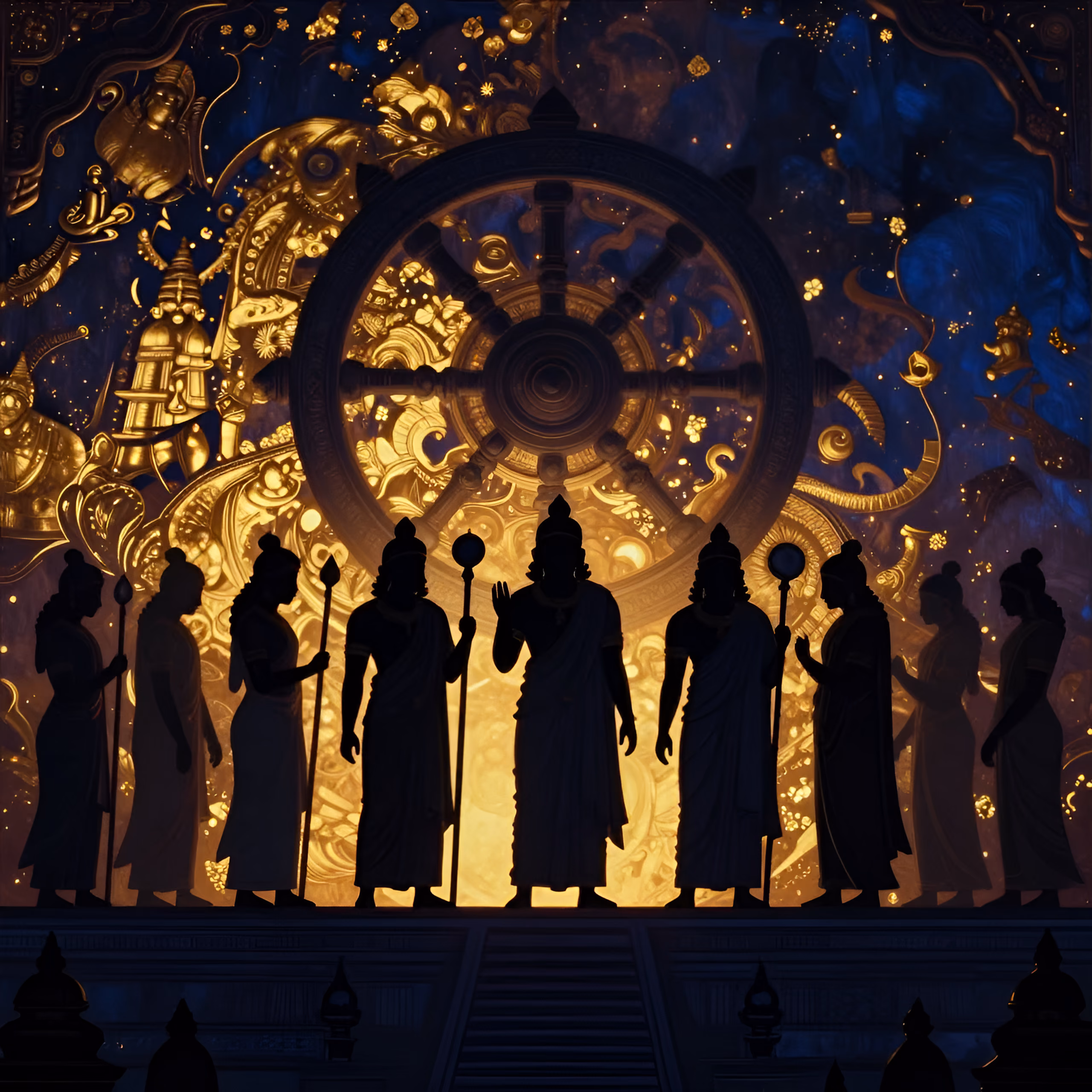 A guardian framed in the game’s Tanjore-inspired world.