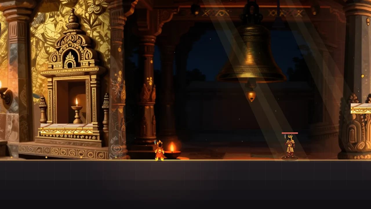 Development capture of the playable bell hall